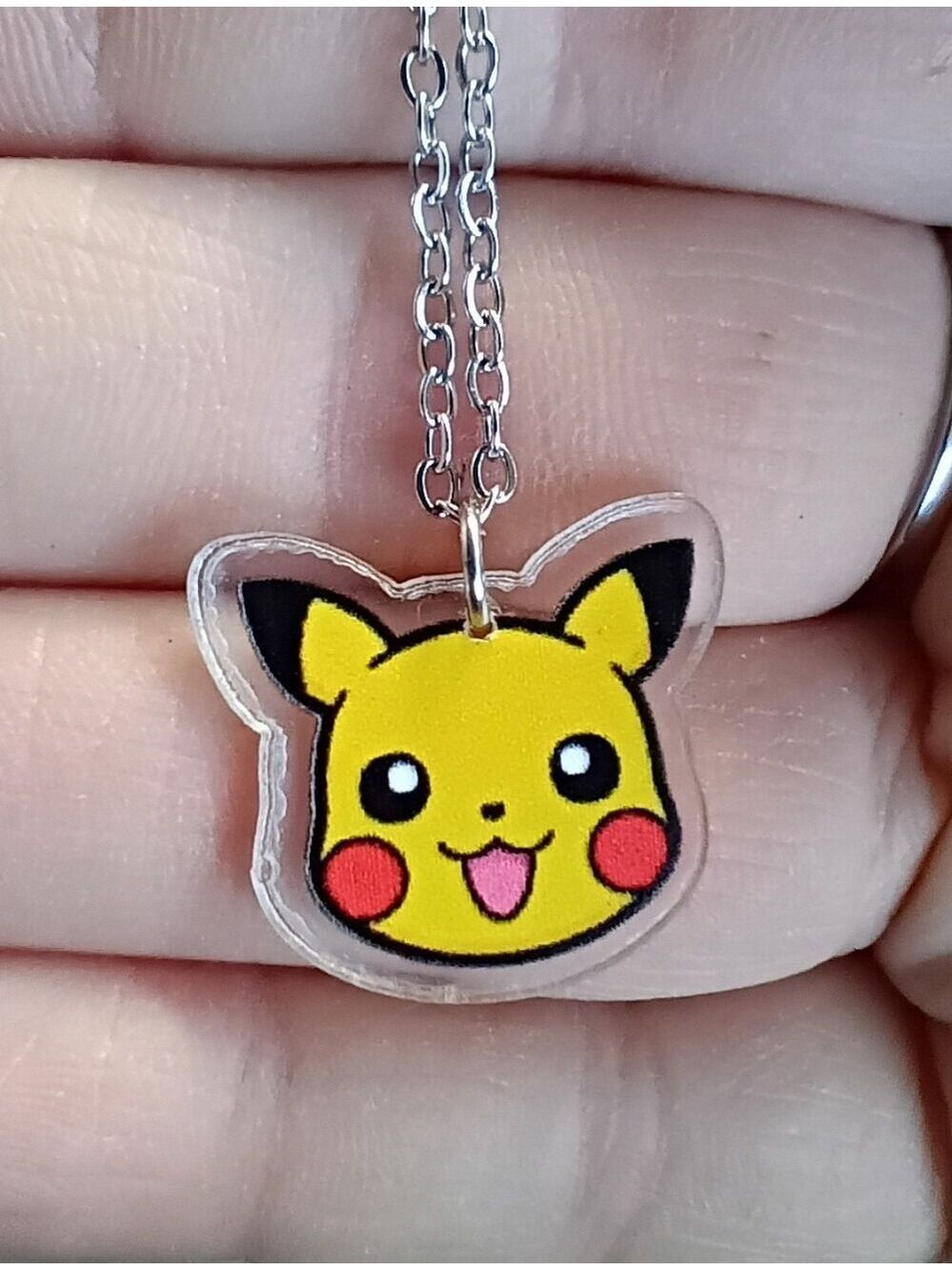 Cute Pikachu Acrylic Pokemon Stainless Steel Necklace